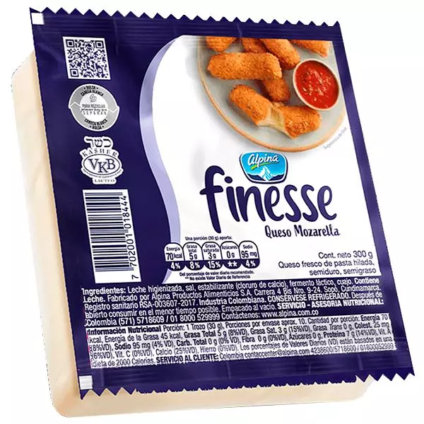 Queso Mozarella Alpina Finsse X 300gr