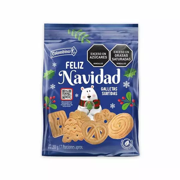 Galletas Colombina Feliz Navidad X 200gr