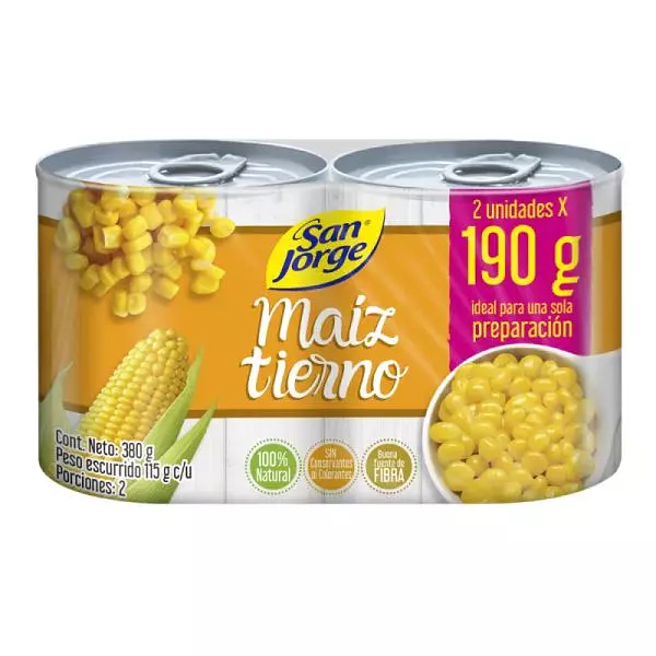 Maíz Tierno San Jorge X 190gr 2 Unidades