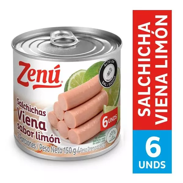 Salchicha Viena Zenú Limón X 150gr