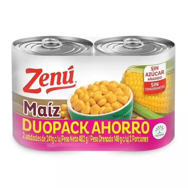 Maíz Dulce Zenú X 241gr 2 Unidades