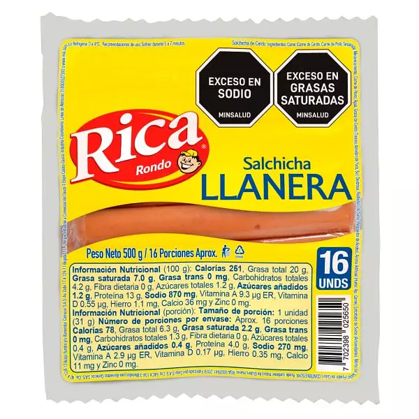 Salchicha Rica Llanera X 500gr