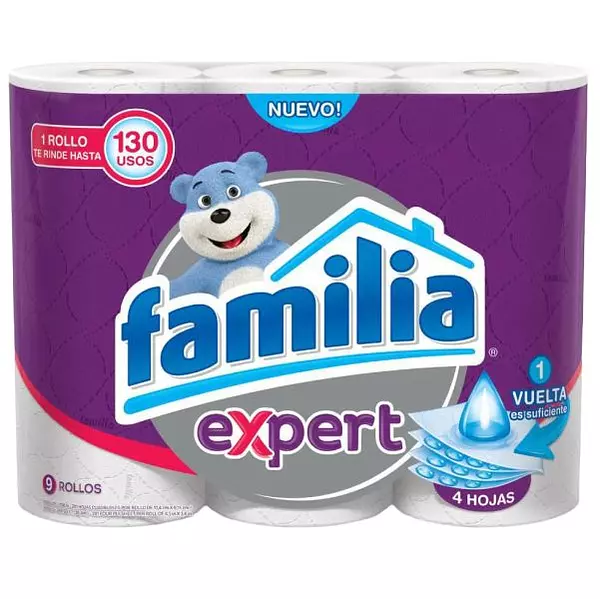 Papel Higiénico Familia Expert 4 Hojas X 9 Unidades