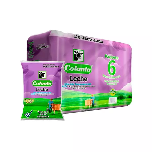 Leche Colanta Deslactosada Uht X 1000ml 6 Unidades