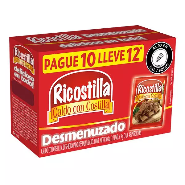 Caldo Ricostilla Desmenuzado X 12 Unidades