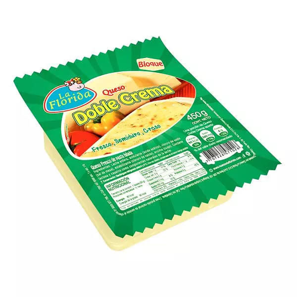 Queso La Florida Doble Crema Bloque X 450gr