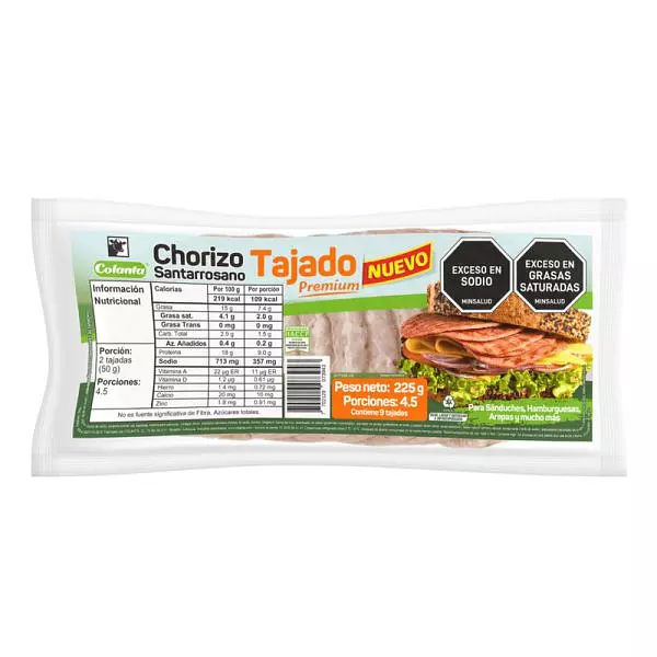 Chorizo Santarrosano Tajado Colanta X 225gr