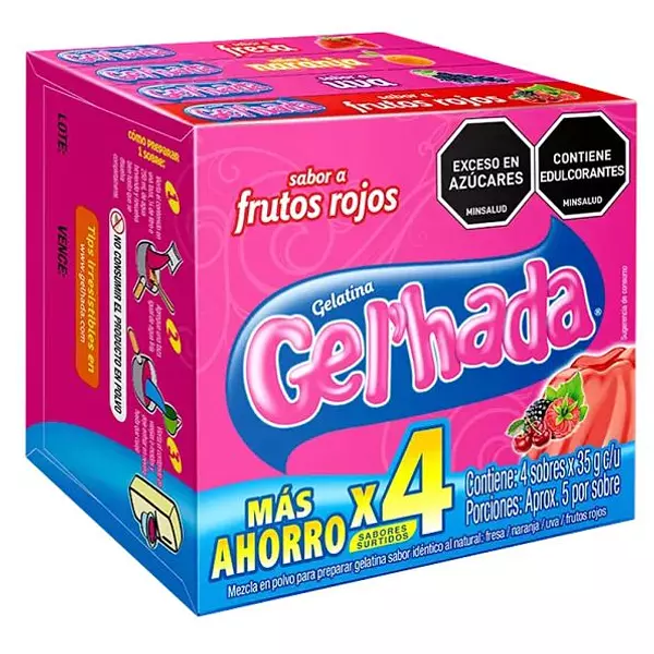 Gelatina Gel'Hada X 35gr 4 Unidades