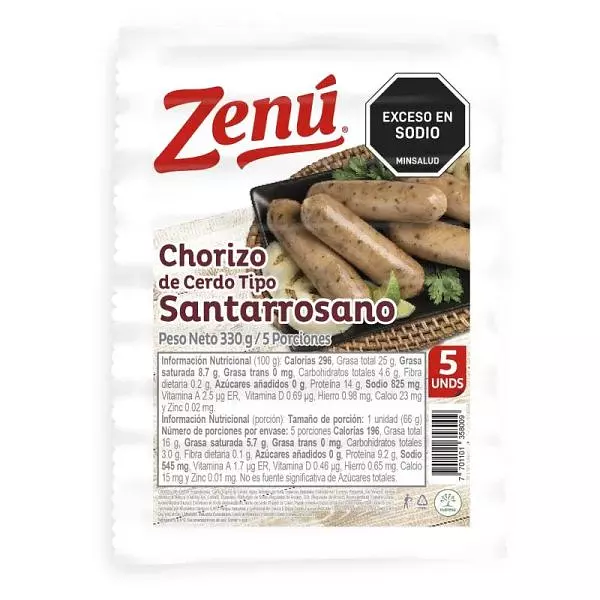 Chorizo Zenú Santarrosano X 330gr