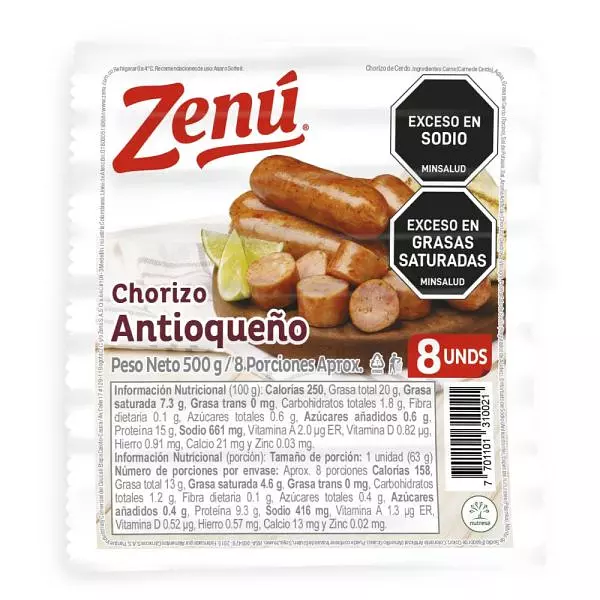 Chorizo Zenú Antioqueño X 500gr