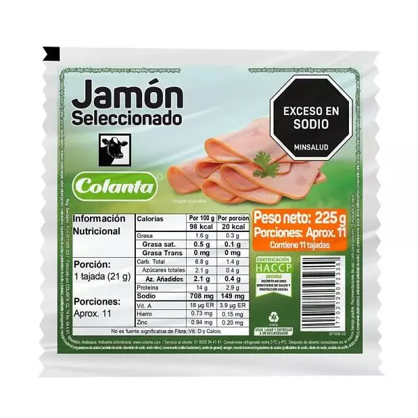 Jamón Colanta Tajado X 225g