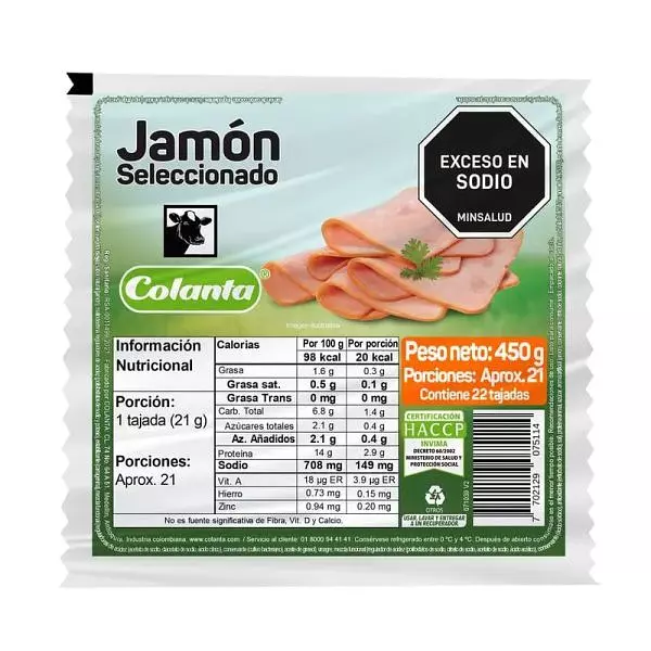 Jamón Colanta Tajado X 450g