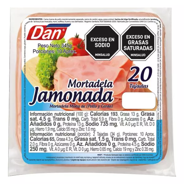 Mortadela Jamonada Dan X 345g