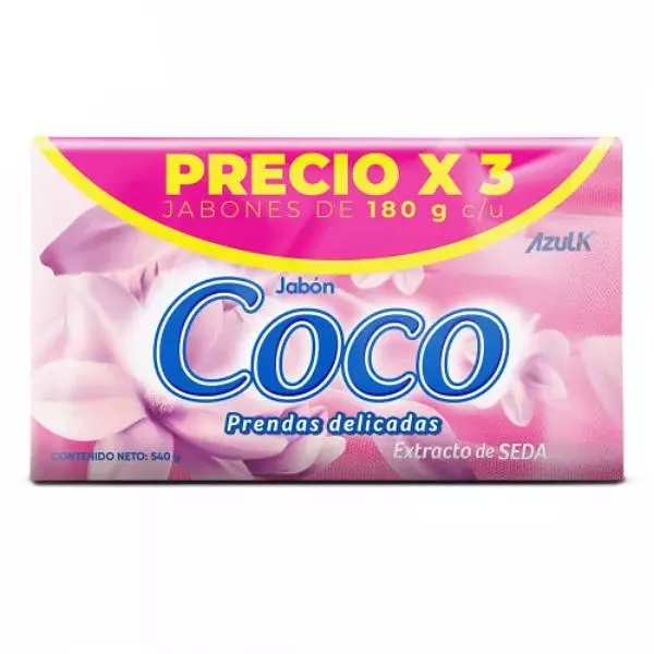 Jabón Coco Azul K Prendas Delicadas X 180gr 3 Unidades