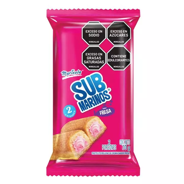 Pastelitos Submarino Marinela Fresa X 70gr