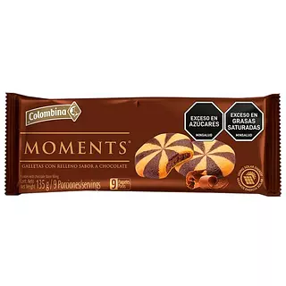 Galletas Moments Con Relleno Sabor A Chocolate X 135g