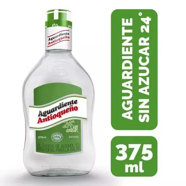 Aguardiente Antioqueño 24° Sin Azúcar X 375ml