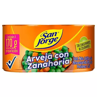 Arveja Con Zanahoria San Jorge X 170gr 2 Unidades
