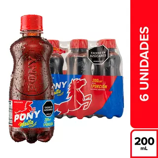 Pony Malta X 200ml 6 Unidades