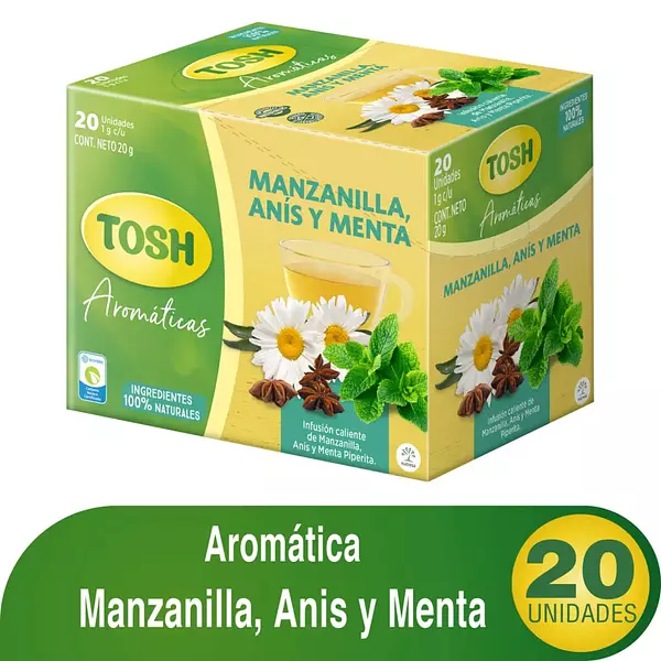 Aromática Tosh Manzanilla, Anís Y Menta 20 Unidades