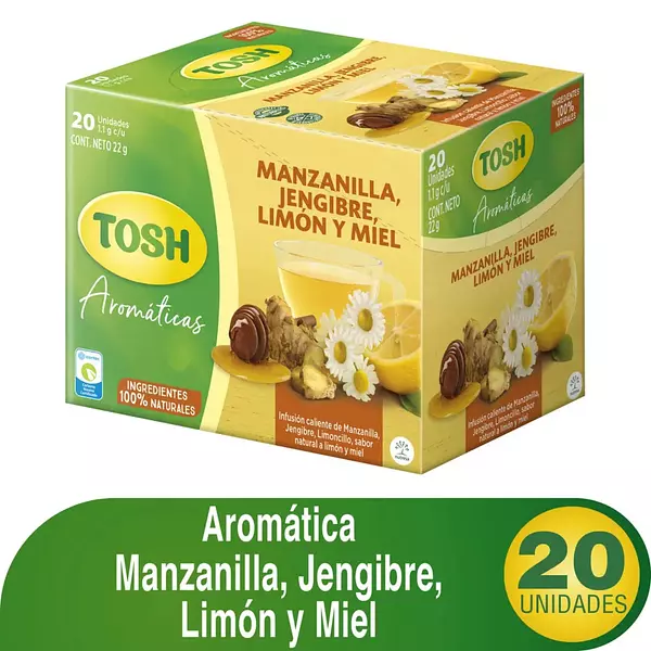 Aromática Tosh Jengibre, Manzanilla, Limón Y Miel 20 Unidade