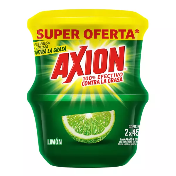 Lavaplatos Axion Limón X 450g 2 Unidades