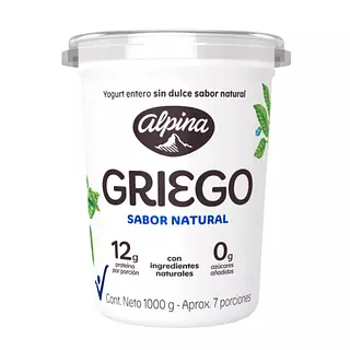 Yogurt Griego Alpina Sabor Natural X 1000g