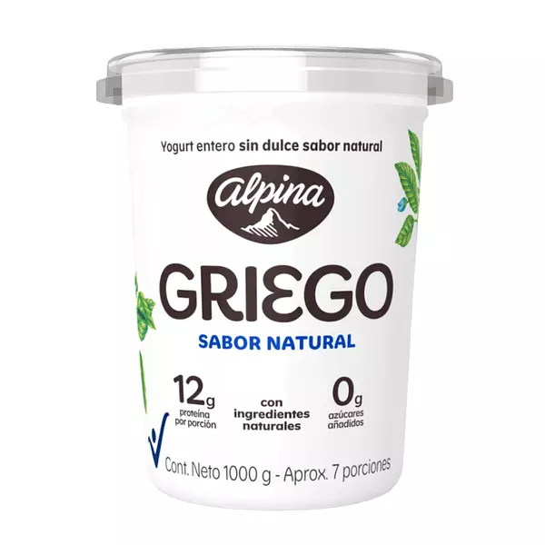 Yogurt Griego Alpina Sabor Natural X 1000g