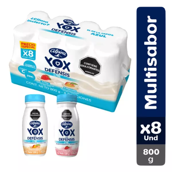 Alimento Lácteo Yox Multisabor Lyne X 100g 8 Unidades