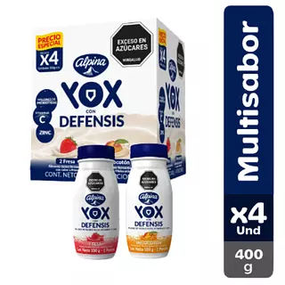 Alimento Lácteo Yox Defensis X 100g 4 Unidades