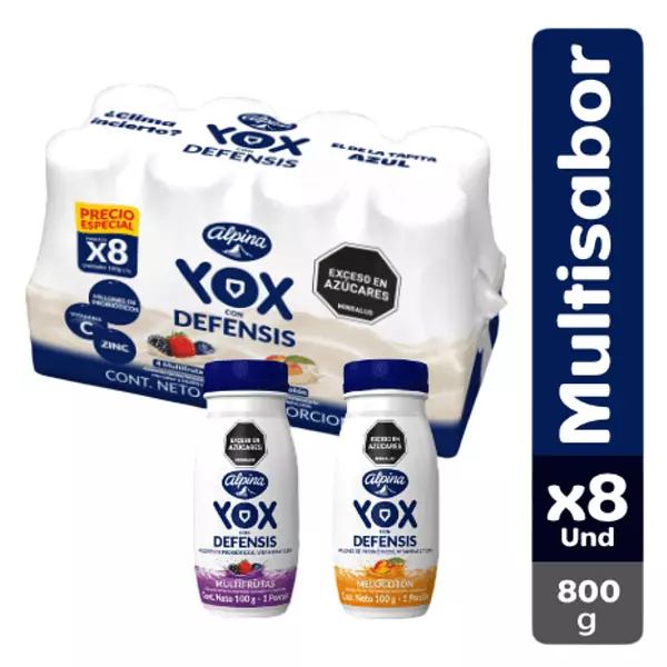 Alimento Lácteo Yox Defensis X 100g 8 Unidades