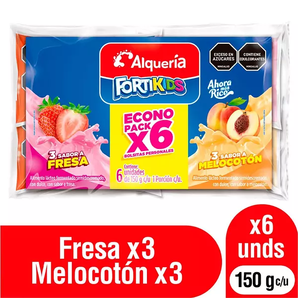 Alimento Lácteo Alquería Fortikids X 150g 6 Unidades