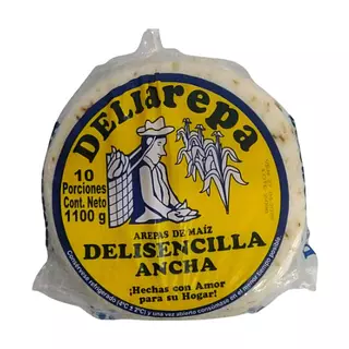 Arepas Deliarepa Delisencilla Ancha X 10 Unidades