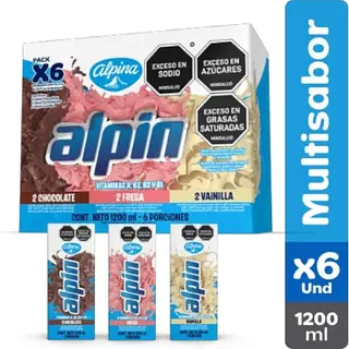 Leche Alpin Multisabor X 200ml 6 Unidades