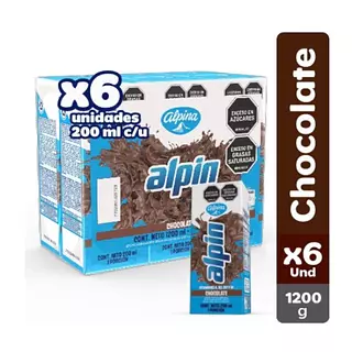 Leche Alpin Chocolate Caja X 200ml 6 Unidades