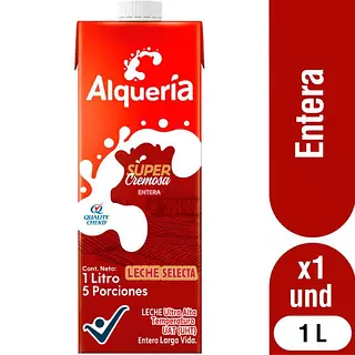 Leche Alquería Entera Super Cremosa Caja X 1000ml