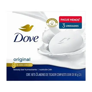 Jabón Dove Blanco Original X 90g 3 Unidades