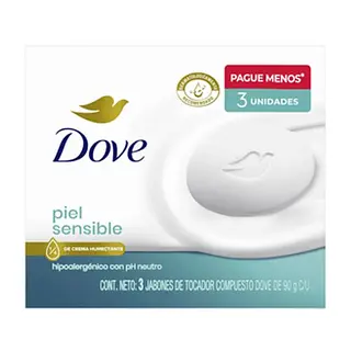 Jabón Dove Piel Sensible X 90g 3 Unidades