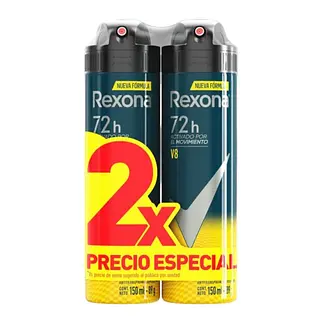 Desodorante Rexona V8 Aerosol X 150ml 2 Unidades