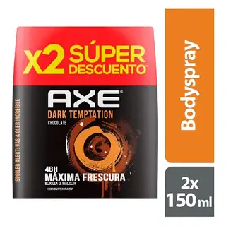 Desodorante Axe Dark Temptation Bodyspray X 150ml 2 Unidades