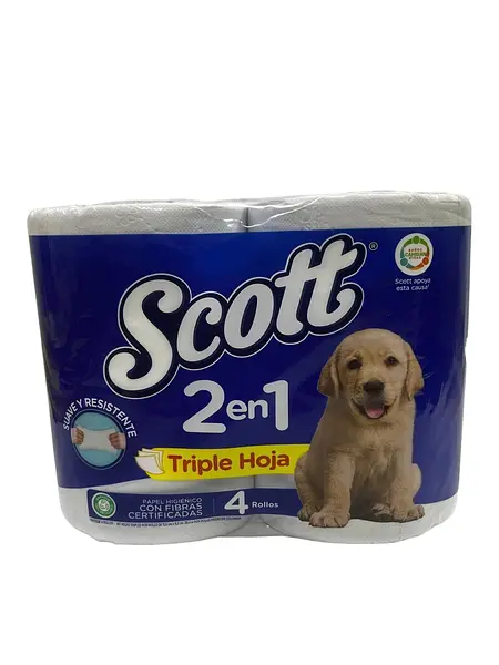 Papel Higiénico Scott 2en1 X4 Unidades
