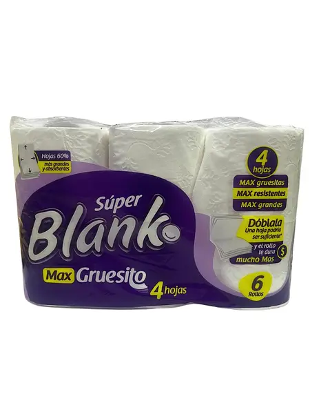 Papel Higiénico Super Blanko Maxgrueso X6 Unidades