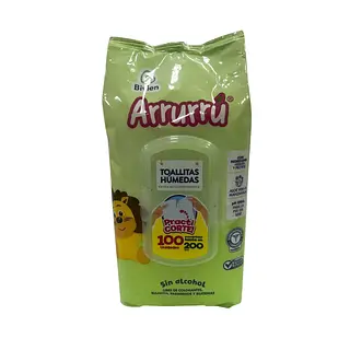 Toallitas Húmedas Arruru Aloe Manzanilla X100 Unidades