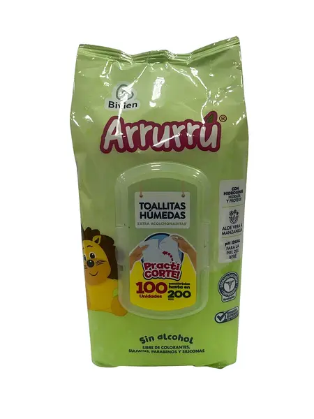 Toallitas Húmedas Arruru Aloe Manzanilla X100 Unidades