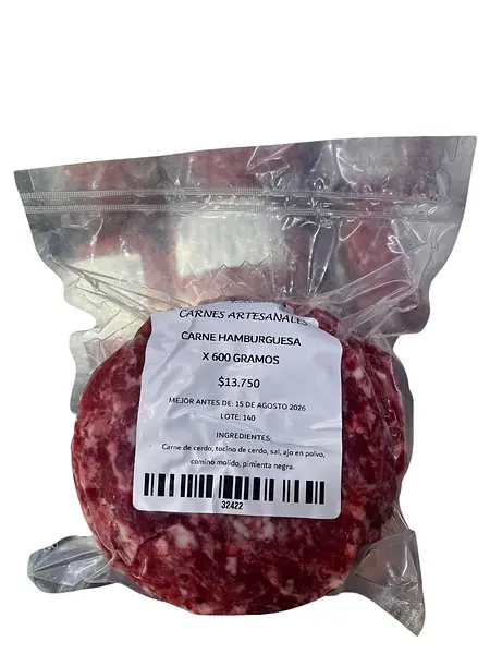 Carne Para Hamburguesa Paris X 5 Unidades