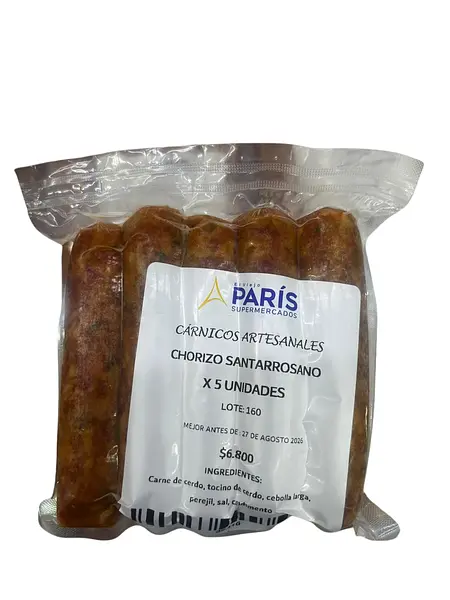 Chorizo Santarosano Paris X 5 Unidades