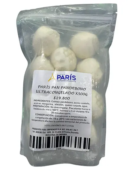 Pandebono París Pan Ultracongelado X 500g