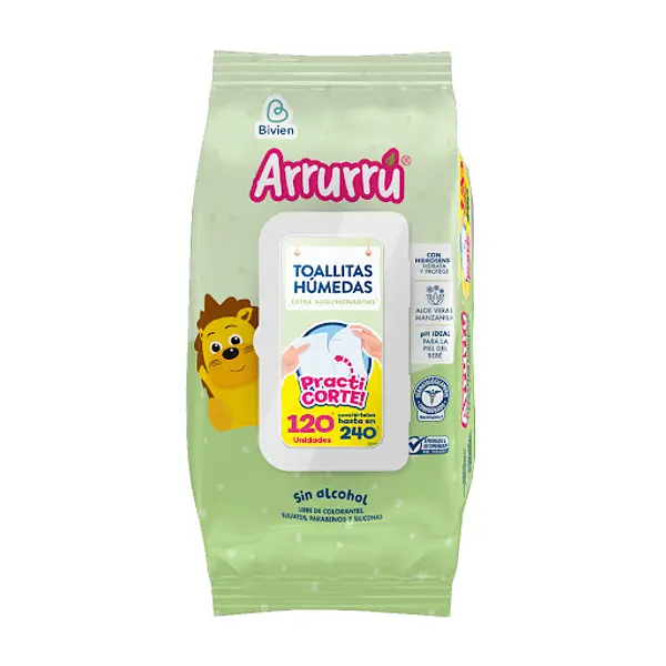 Toallitas Húmedas Arruru Aloe Manzanilla X120 Unidades