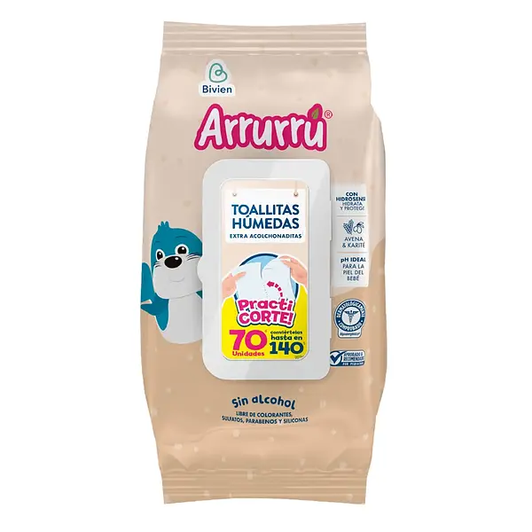 Toallitas Húmedas Arruru Avena X70 Unidades