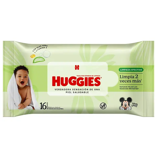 Toallitas Húmedas Huggies L. Efectiv X 16 Unidades